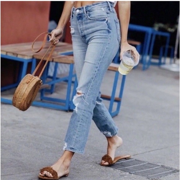 Mother Superior The Tomcat Distressed Straight Leg Jeans In The Confession 27 - Picture 5 of 12